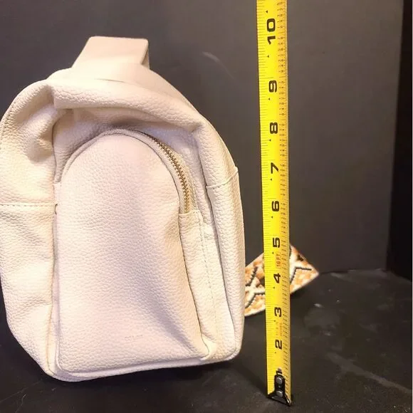 Colab Mini‎ Backpack Sling Bag White Embroidered Strap Vegan - Picture 7 of 9